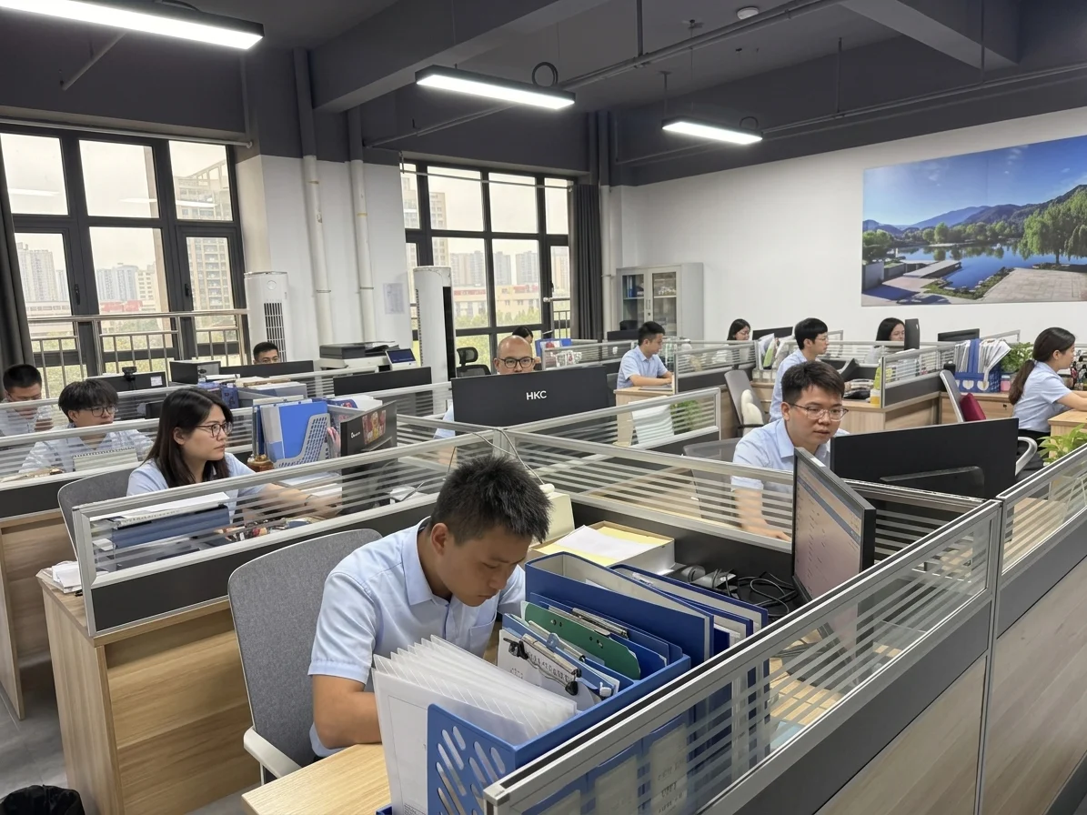 TAIYI LASER Team arbeitet im Firmenbüro