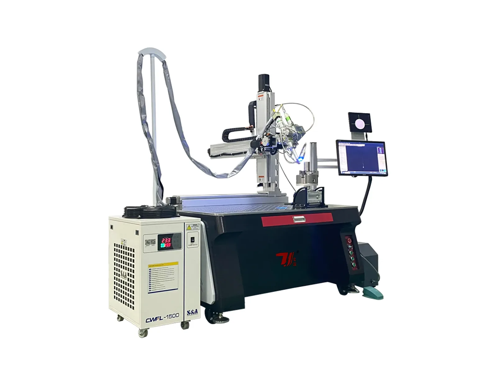 Fünf-Achsen-Automatik-Laserschweißmaschine mit CCD-Display und Drehvorrichtung